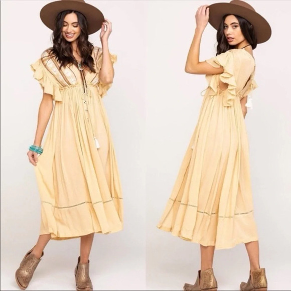 Free People Dresses & Skirts - Free People Garbanzo Bean Midi Dress- Size Medium